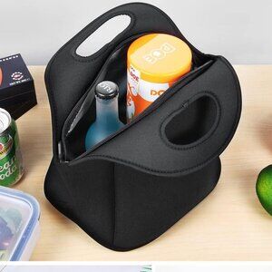 YOOKEE HOME BLACK NEOPRENE LUNCH TOTE